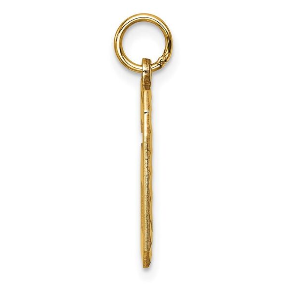 14k Yellow Gold, Varsity Collection, Large D/C Pendant Number 6 - Picture 2 of 5